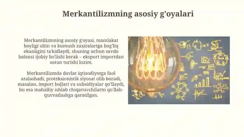 Merkantilizmning asosiy g'oyalari 3