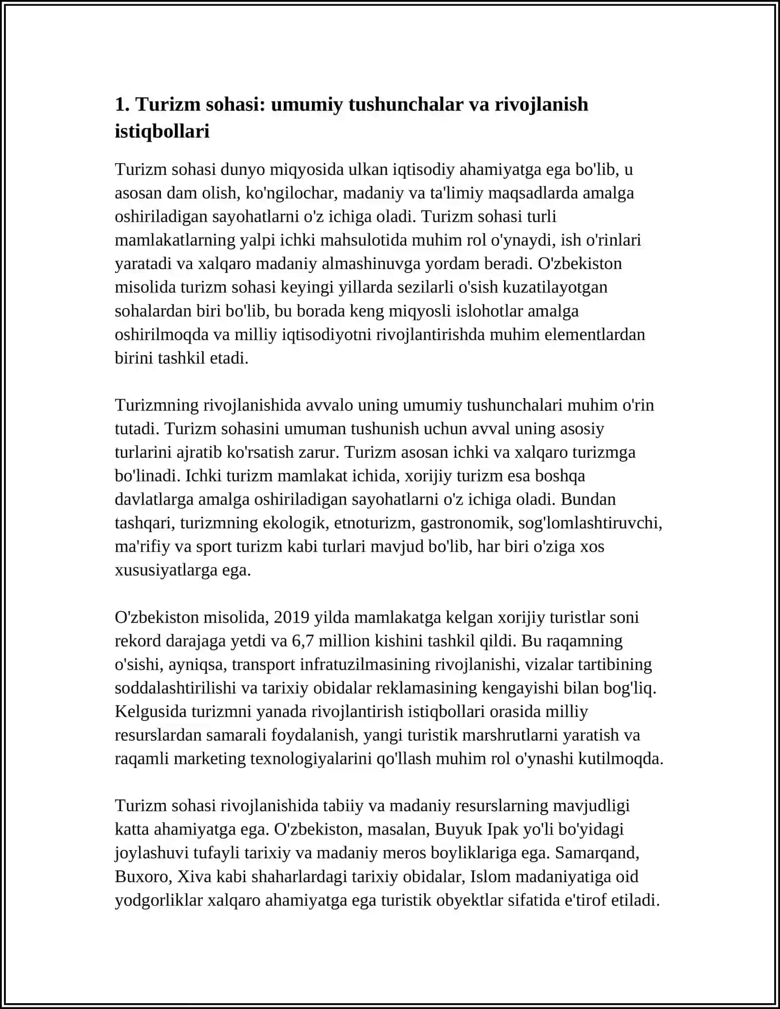 TURIZM SOHASI VA RESURSLARI 3