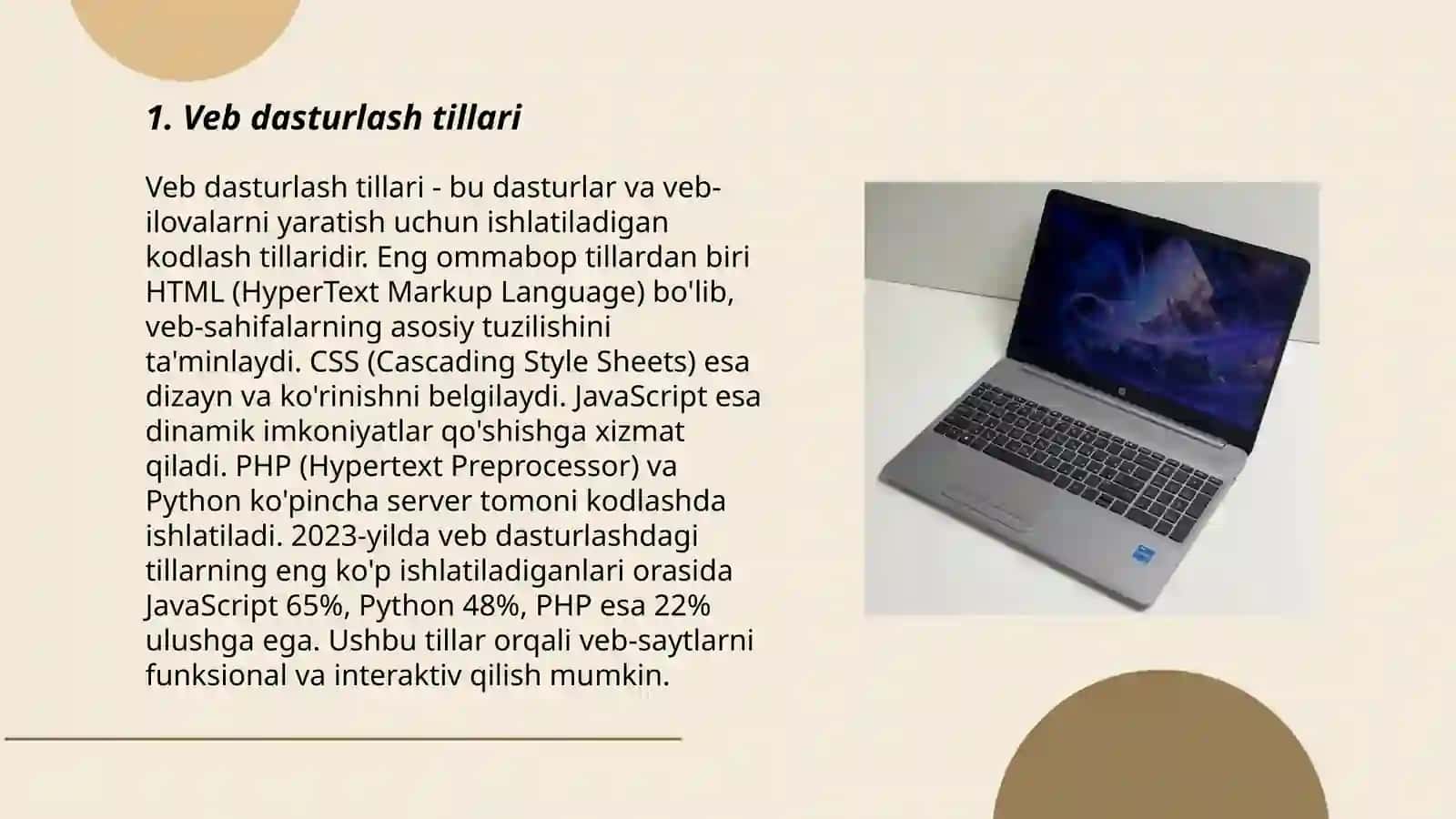 Veb dasturlash tillari 3