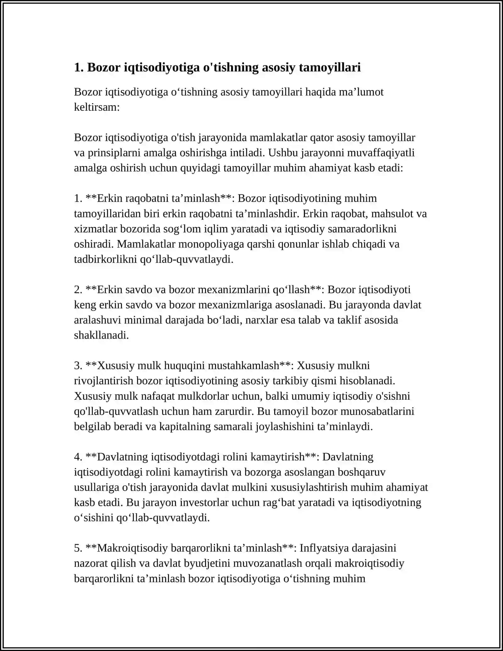 BOZOR IQTISODIYOTIGA O'TISH DAVRINING MAZMUNI 3
