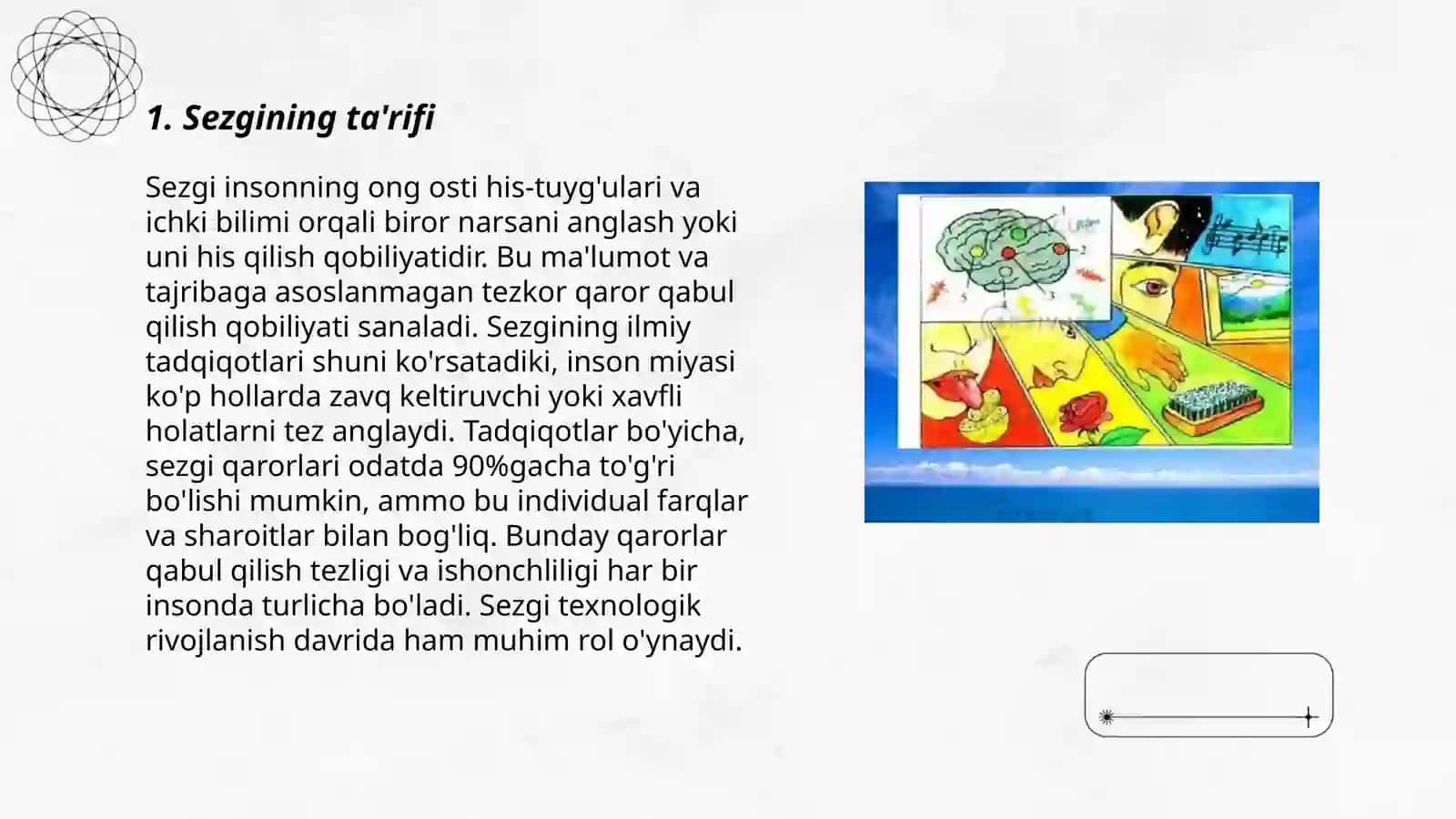 Sezgi xususiyatlari va turlari 3