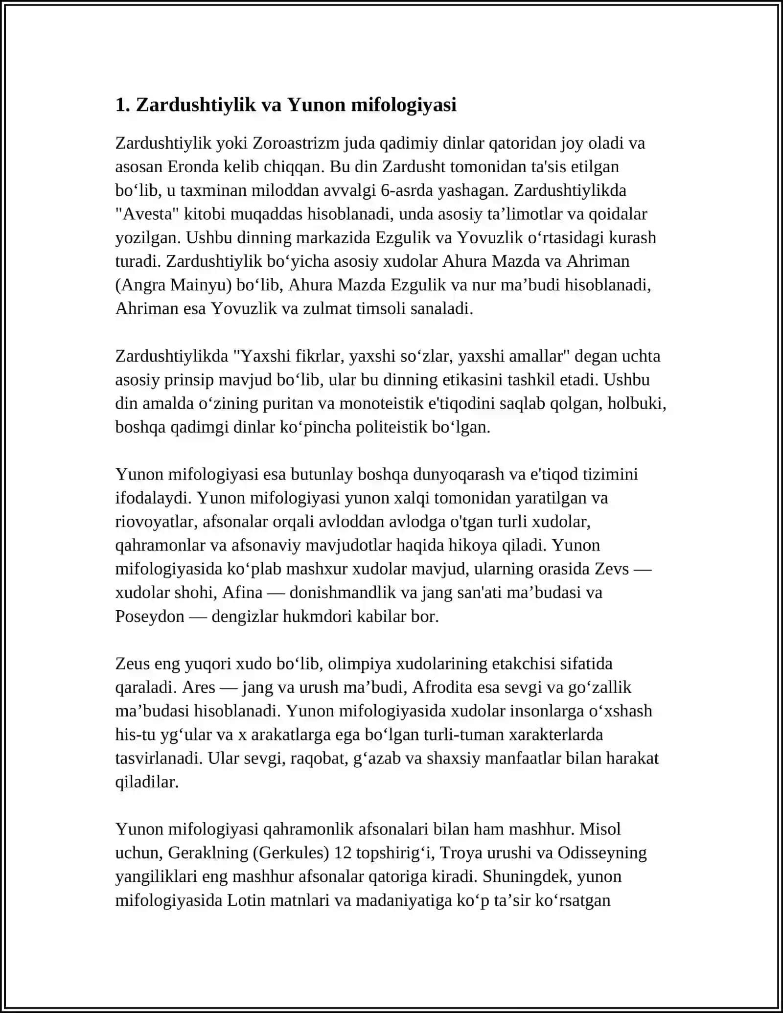 YUNON XUDOLARI VA AFSONALARI 3