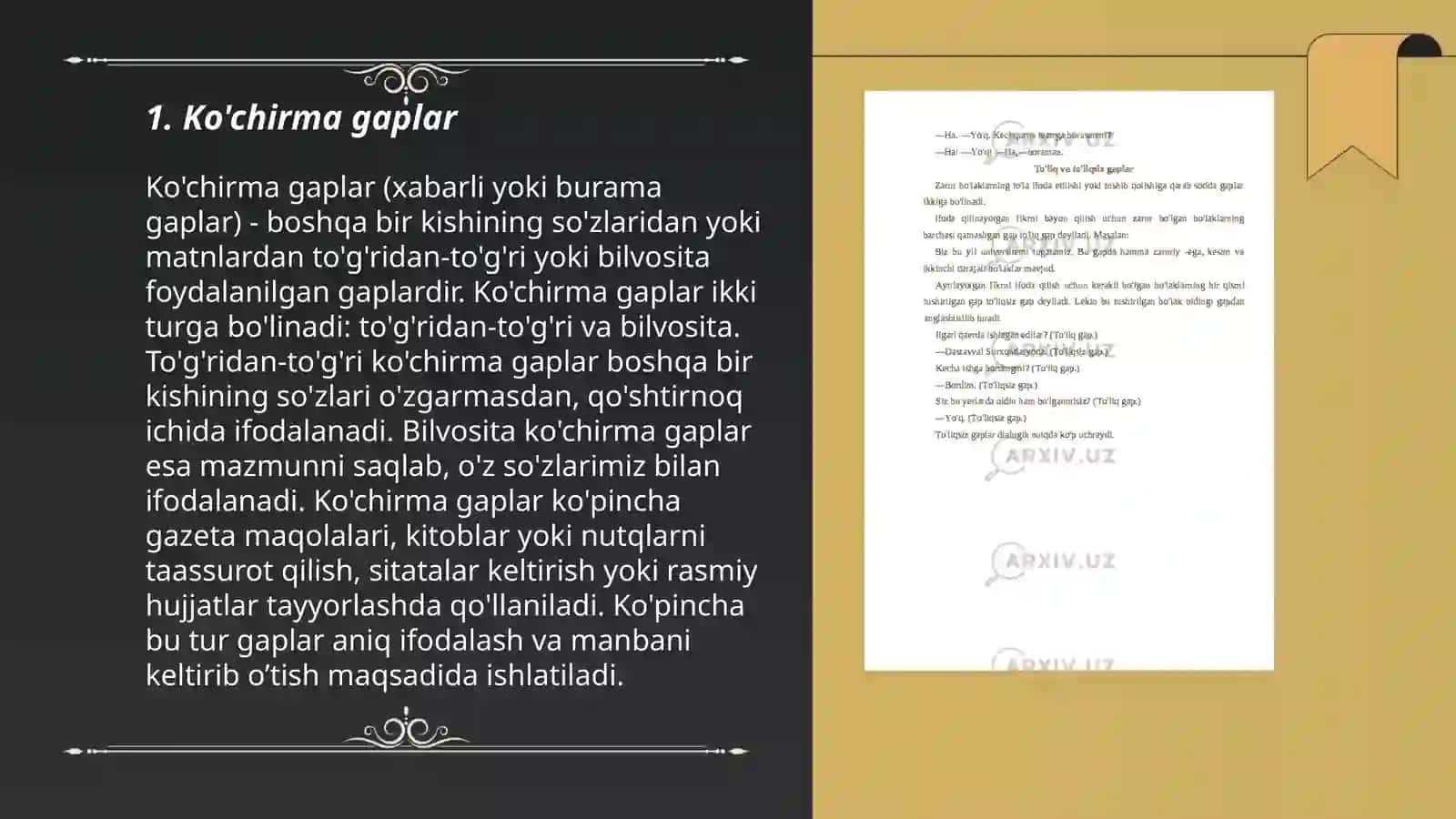 Gapning ikkinchi darajali bo'laklari 3