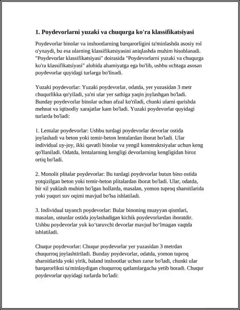 POYDEVORLAR KLASSIFIKASIYASI 3