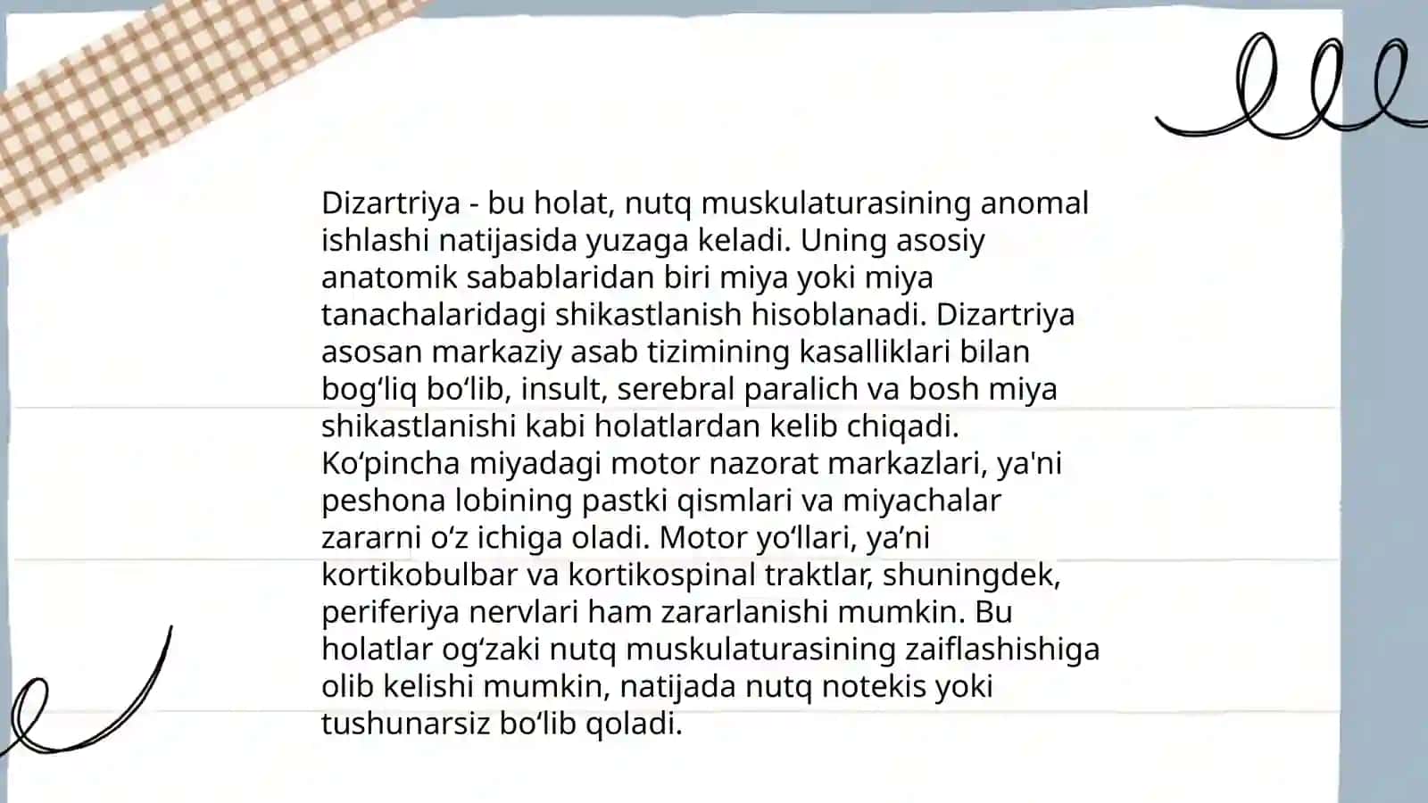 Dizartriyada nutq nuqsonining tuzilishi 3