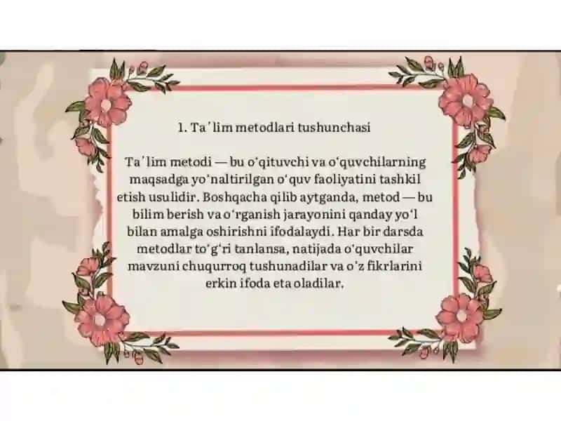 Ta'lim metodlari 3