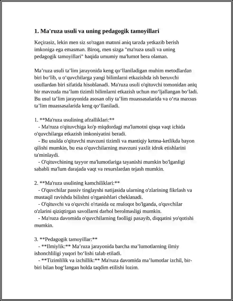 MA'RUZA USULI VA UNING PEDAGOGIK TAMOYILLARI 3