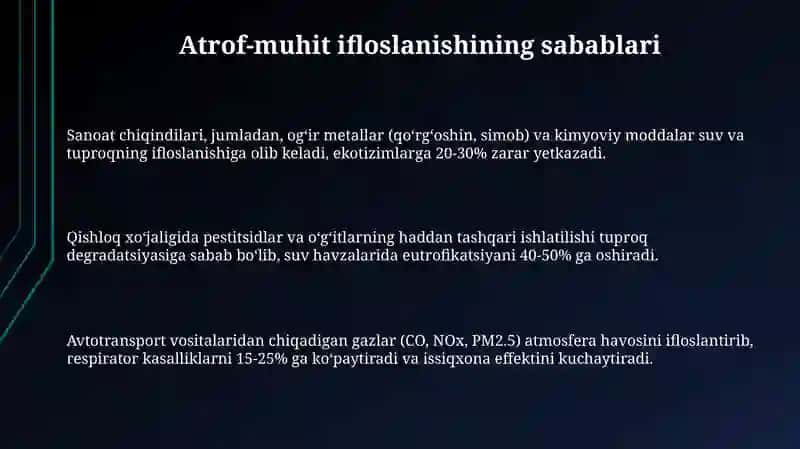 Atrof-muhit ifloslanishining sabablari 3