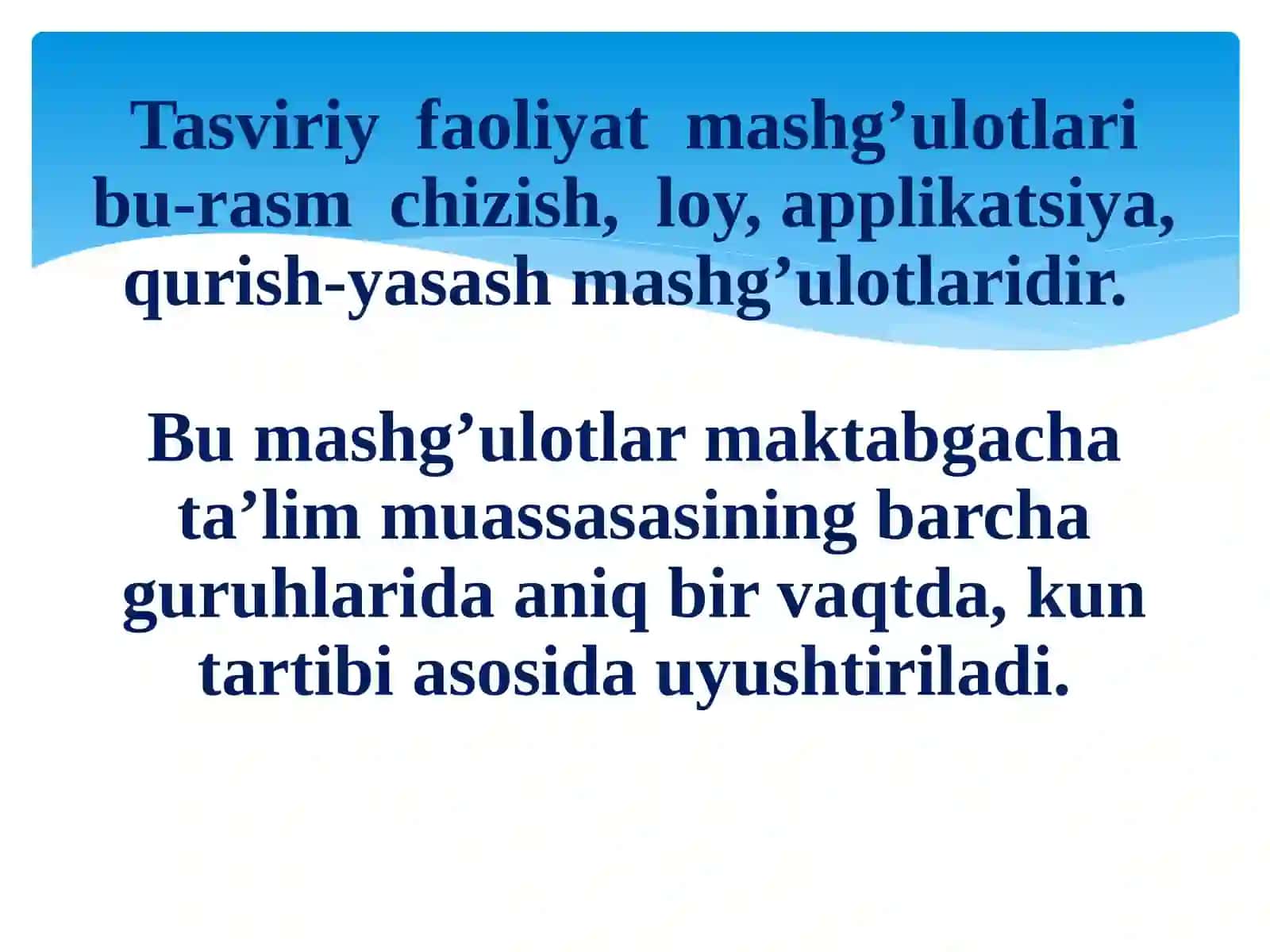 Tasviriy faoliyat mashg'ulotlari 3