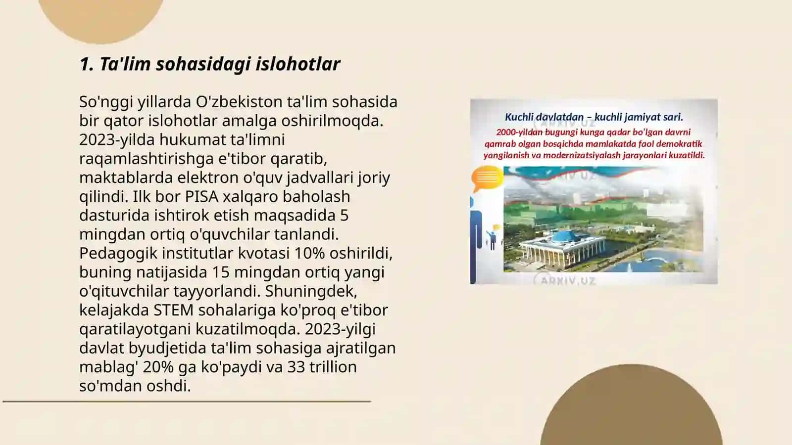 O'zbekistonda ijtimoiy sohada amalga oshirilayotgan o'zgarishlar mazmun mohiyati 3