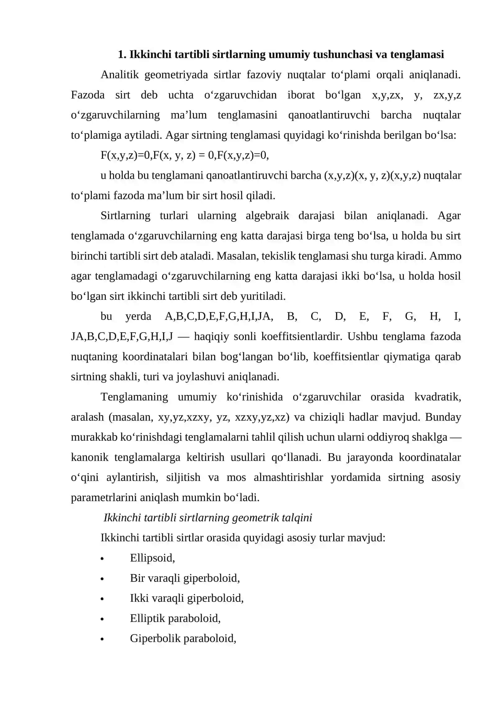 Ikkinchi tartibli sirtlar integrallari mavzusida tayyor mustaqil ta'lim 3