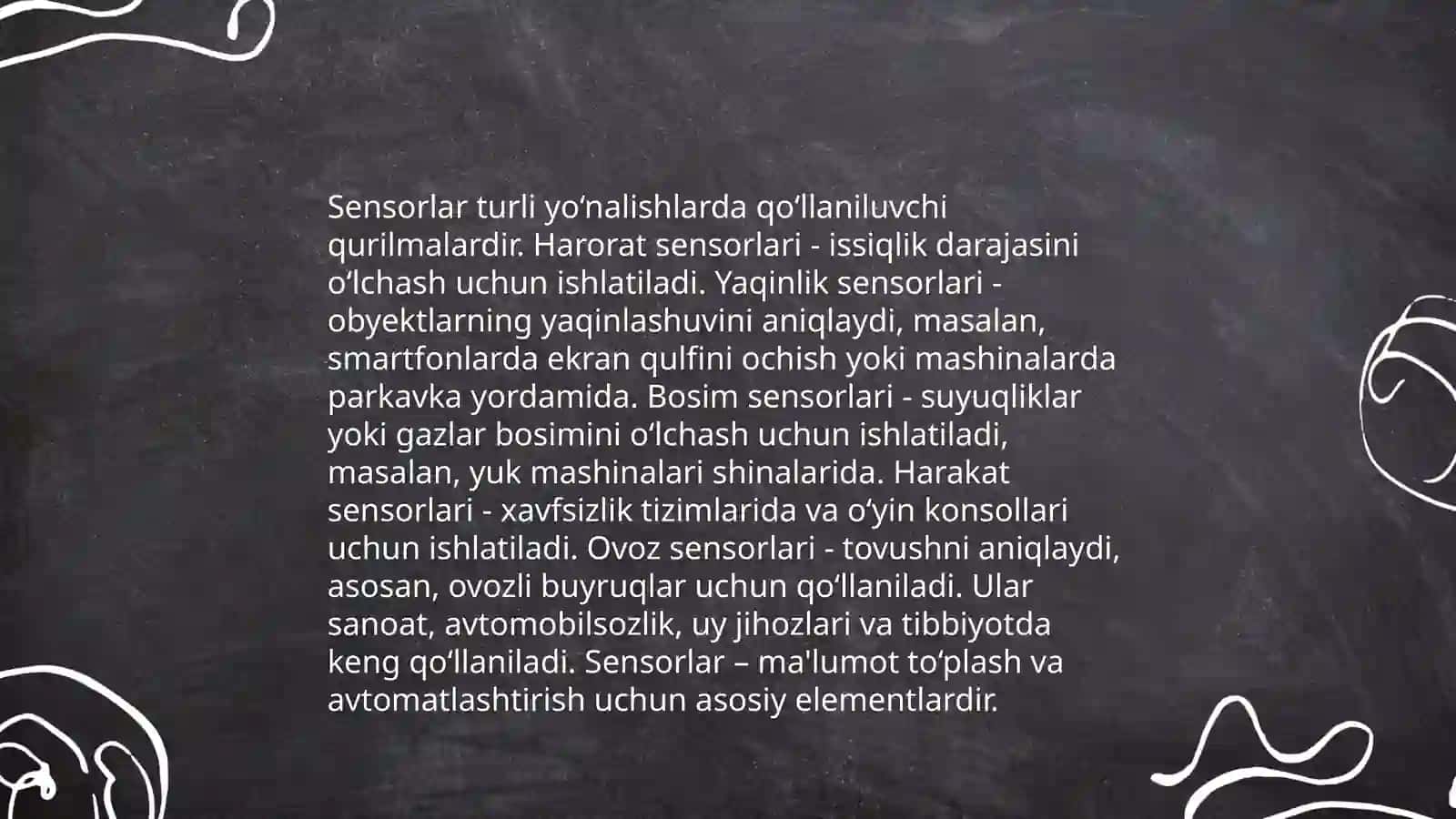 Sensor qobiliyatlarini aniqlash 3