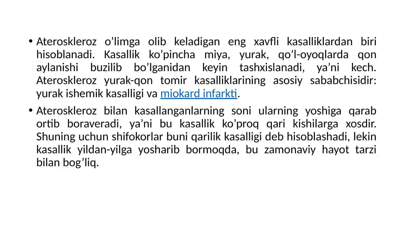 Ateroskleroz: sabablari, alomatlari, tashxislash, davolash va oldini olish 3