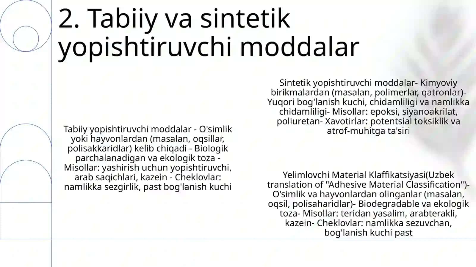 Yelimlovchi Material Klaffikatsiyasi 3