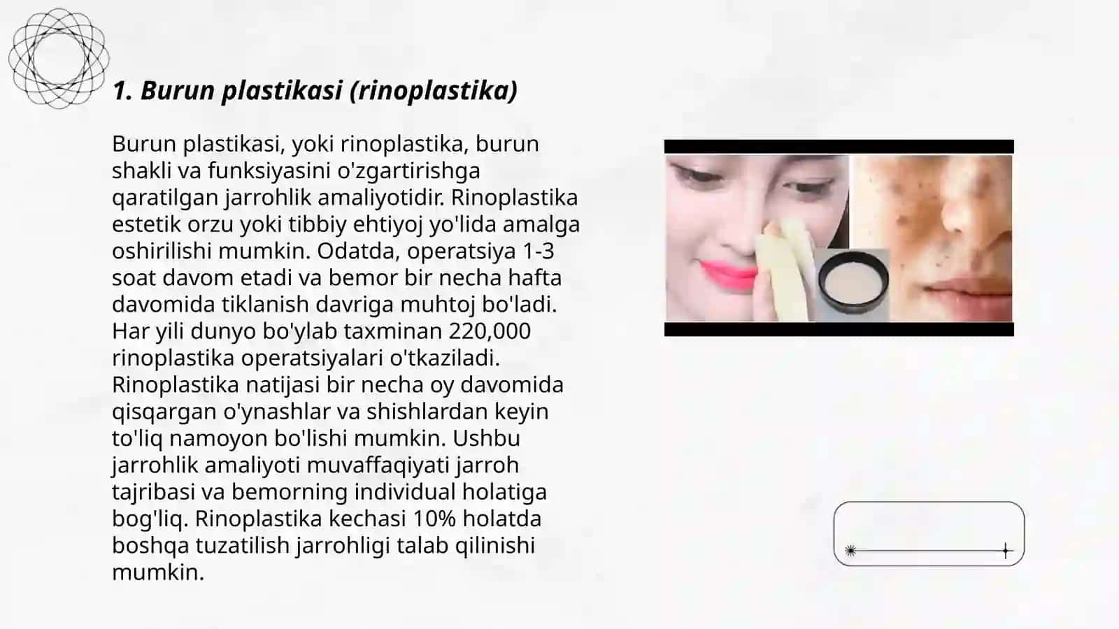 Yuzdagi plastik operatsiyalari xususiyatlari 3