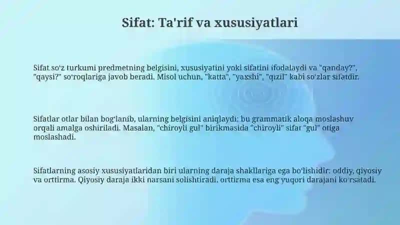 Sifat soʻz turkumi 3