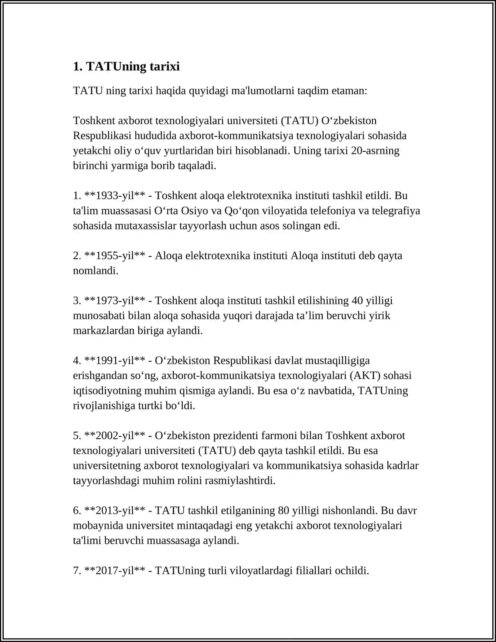 Toshkent axborot texnologiyalari universiteti (TATU) tarixi 3