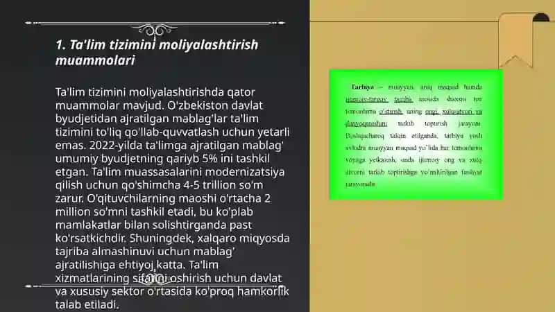 Ta'lim tizimini moliyalashtirish muammolari 3