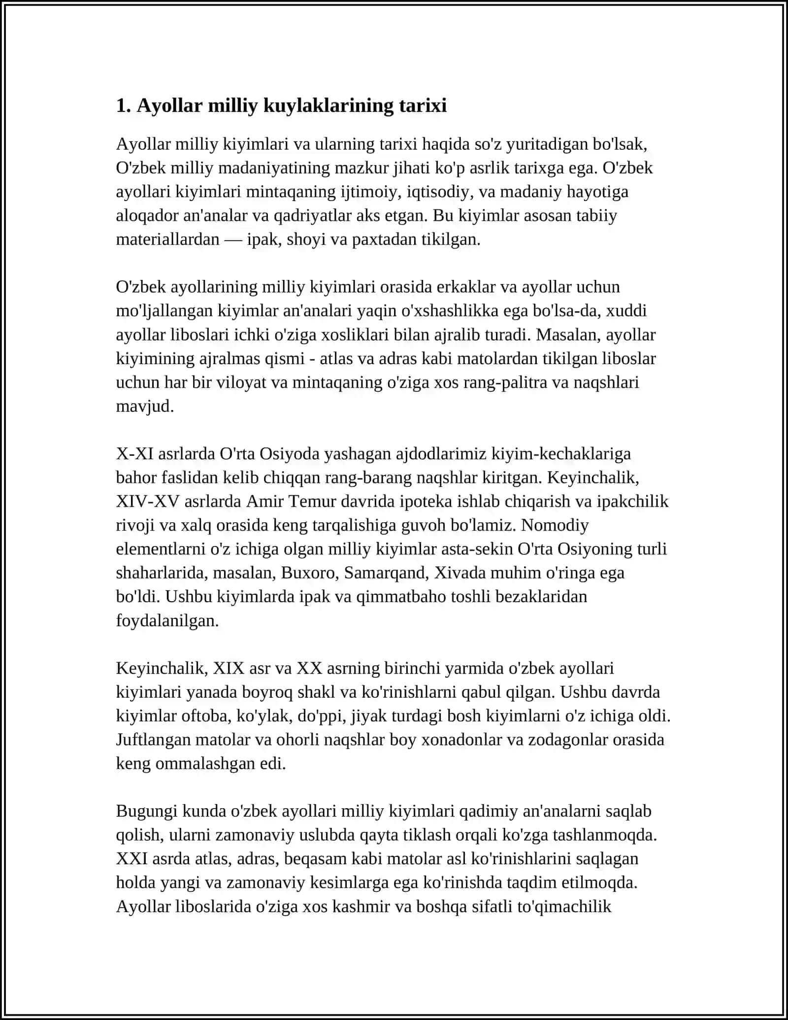 AYOLLAR MILLIY KUYLAGI 3