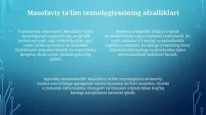 Masofaviy Taʼlim Texnologiyasi 3