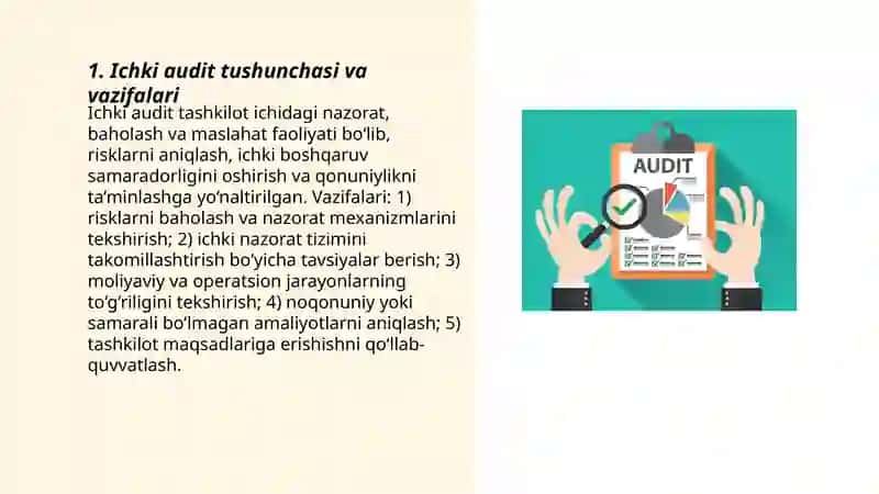 Ichki auditni tashkil etish asoslari 3