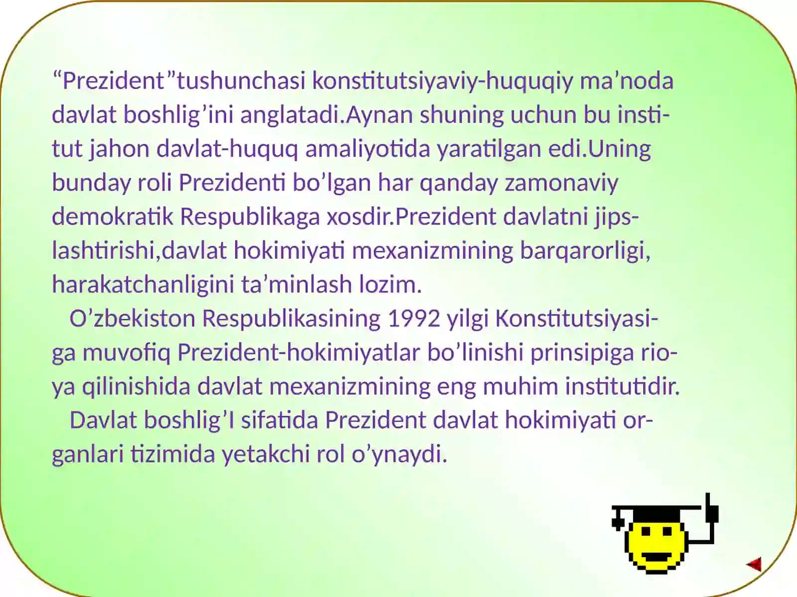 Prezidentlik institutining joriy etilishi 3