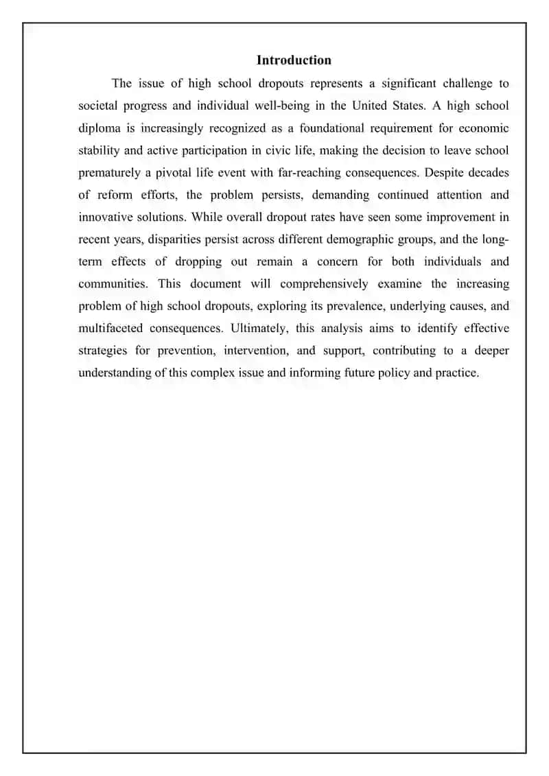 Understanding the Dropout Crisis: Scope, Causes, and Consequences 3