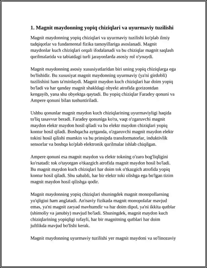 Magnit Maydonning Uyurmaviy Xarakteri 3