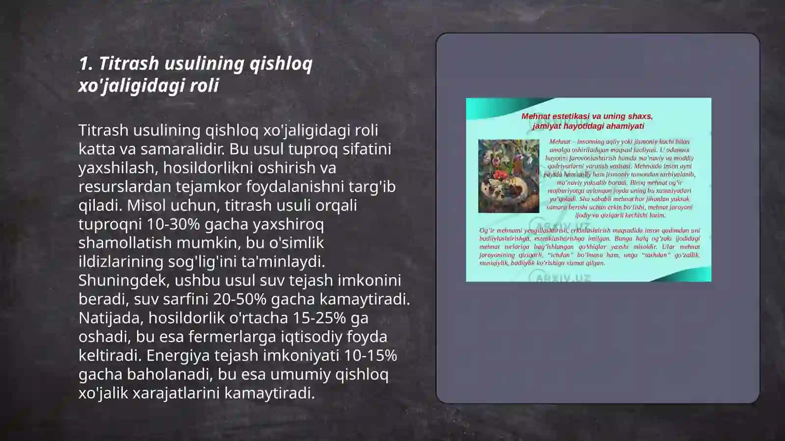 Titrash usulining qishloq xo'jaligidagi roli 3