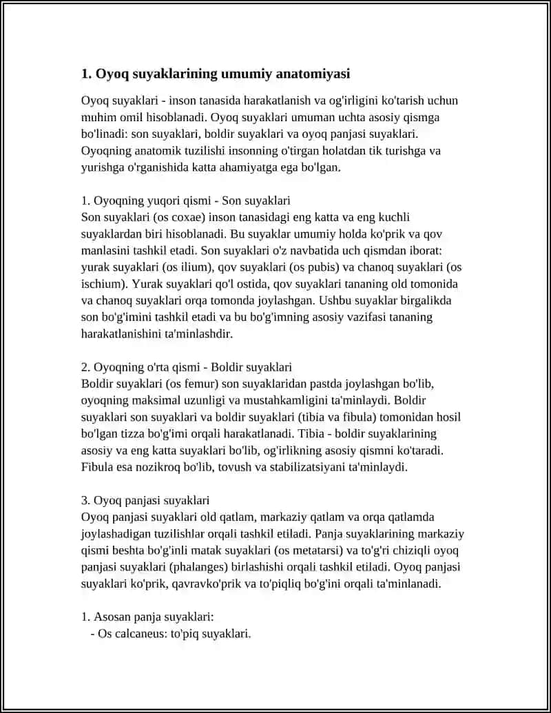 OYOQ SUYAKLARI 3