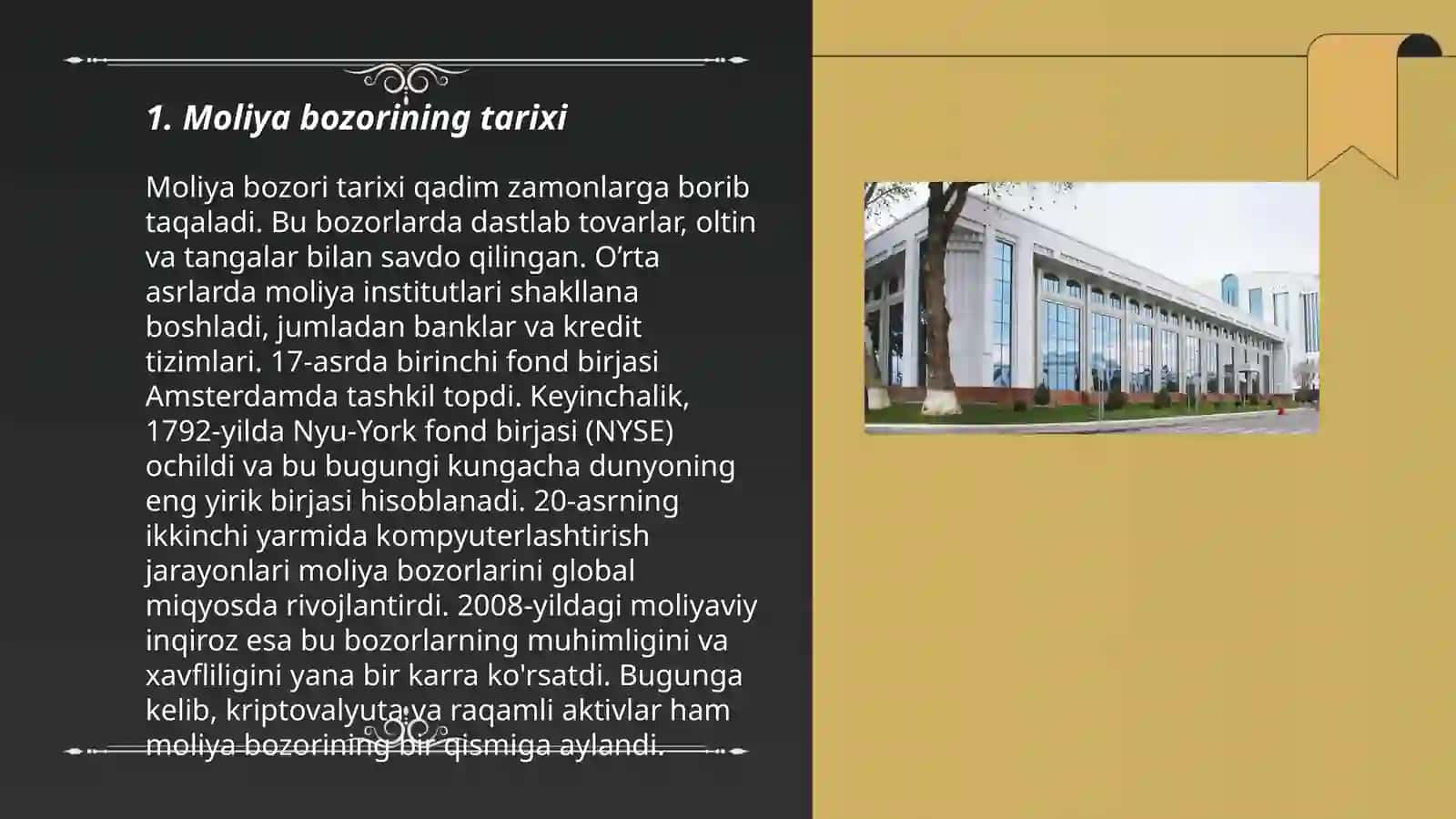 Moliya bozor statistikasi 3