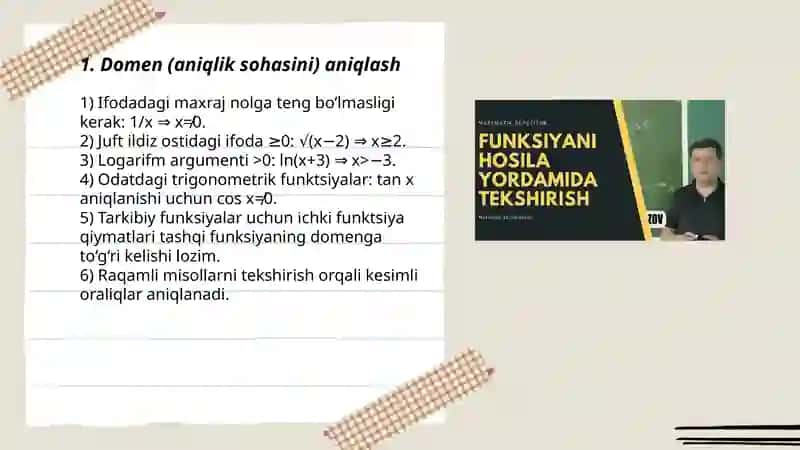 Funksiyani toʻla tekshirish 3