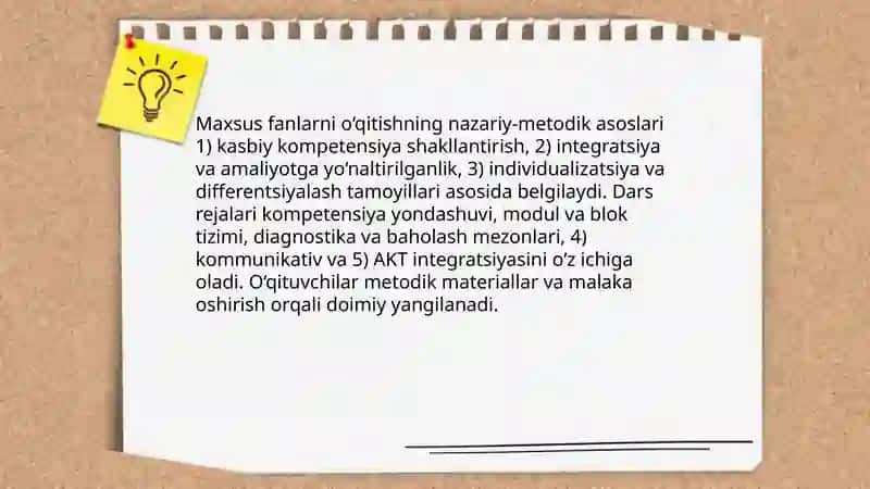 Maxsus fanlarni o'qitish metodikasi 3