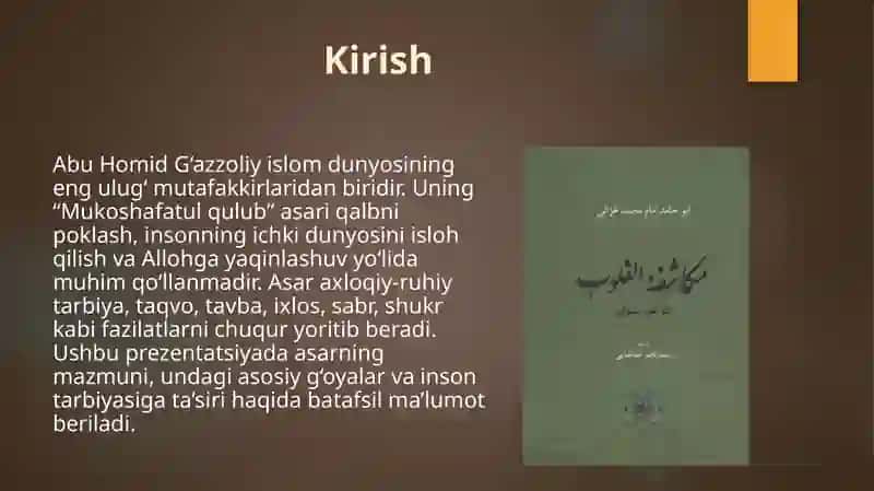 Abu Homid G‘azzoliyning “Mukoshafatul qulub” asari 3