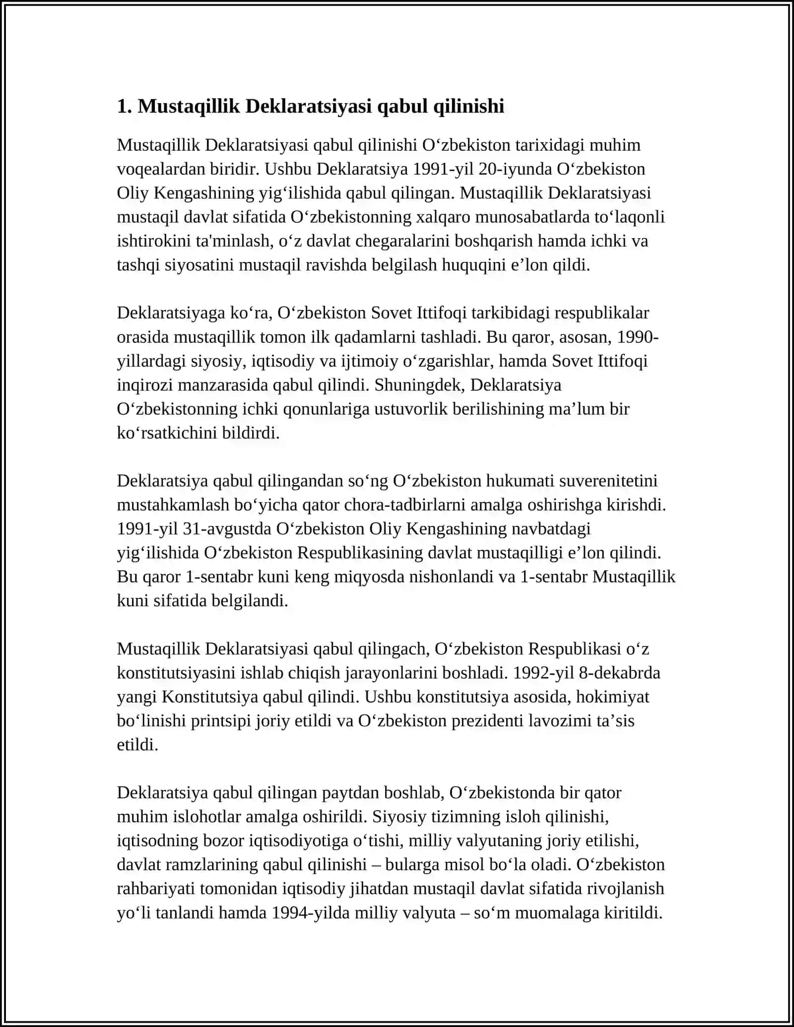 MUSTAQIL ÒZBEKISTON RESPUBLIKASINING TASHKIL TOPISHI 3