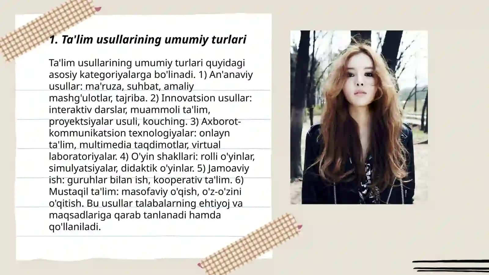 Ta'lim usullarini tasniflash 3