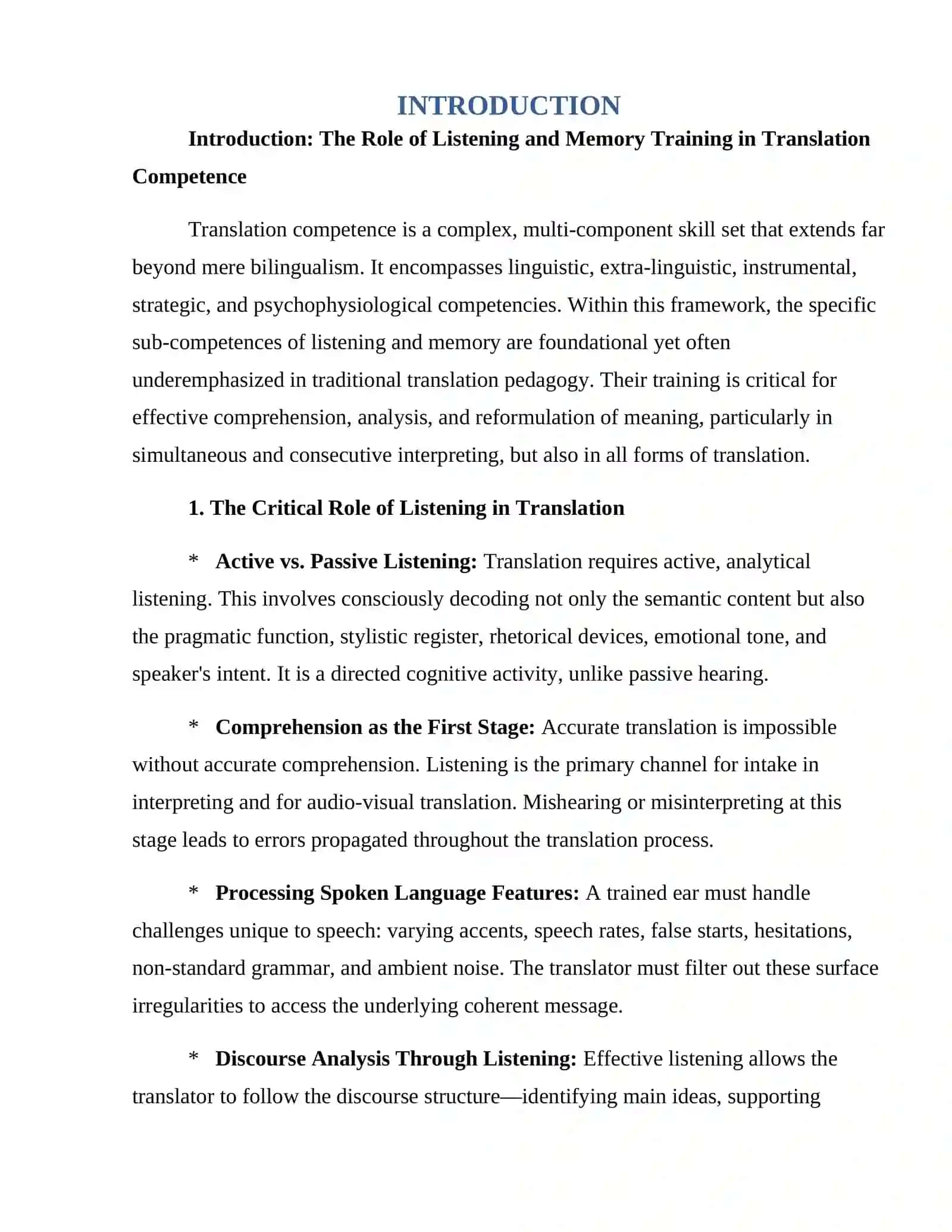 The role of Listening and Memory Training in Translation Competence 3