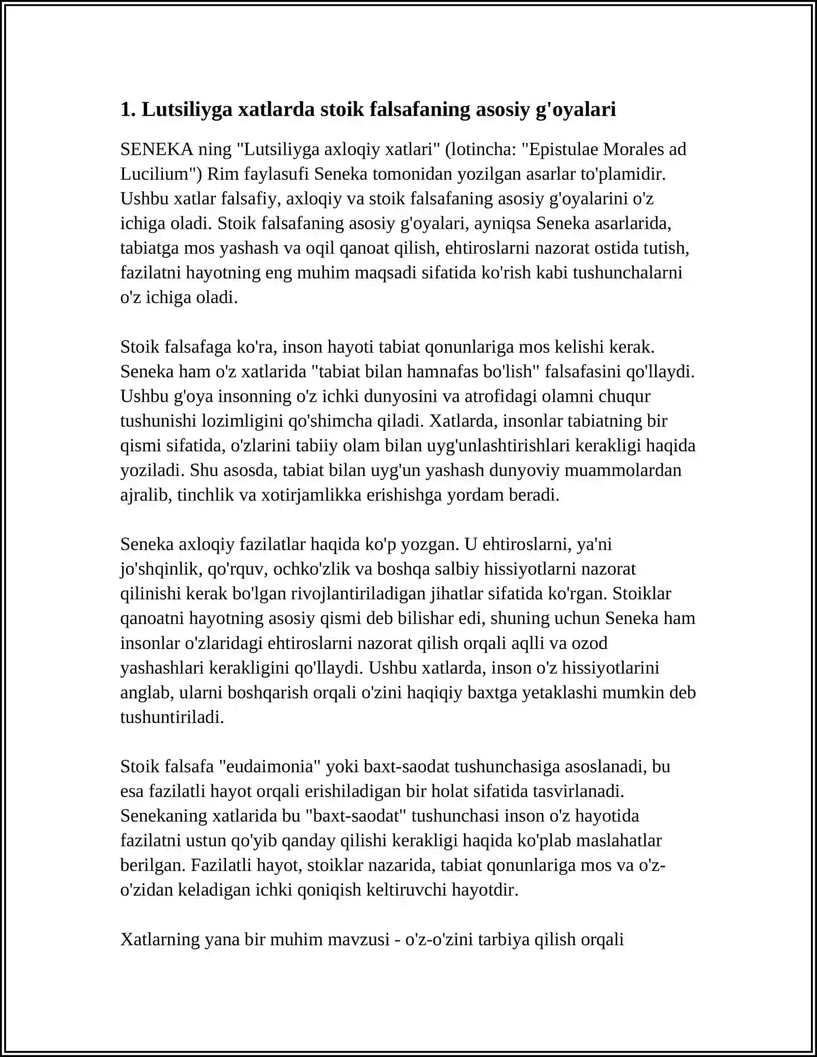 SENEKANING "LUTSILIYGA AXLOQIY XATLARI" 3