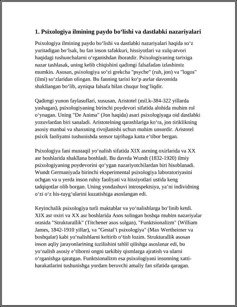 PSIXOLOGIK MAKTABLARNING YUZAGA KELISH TARIXI 3