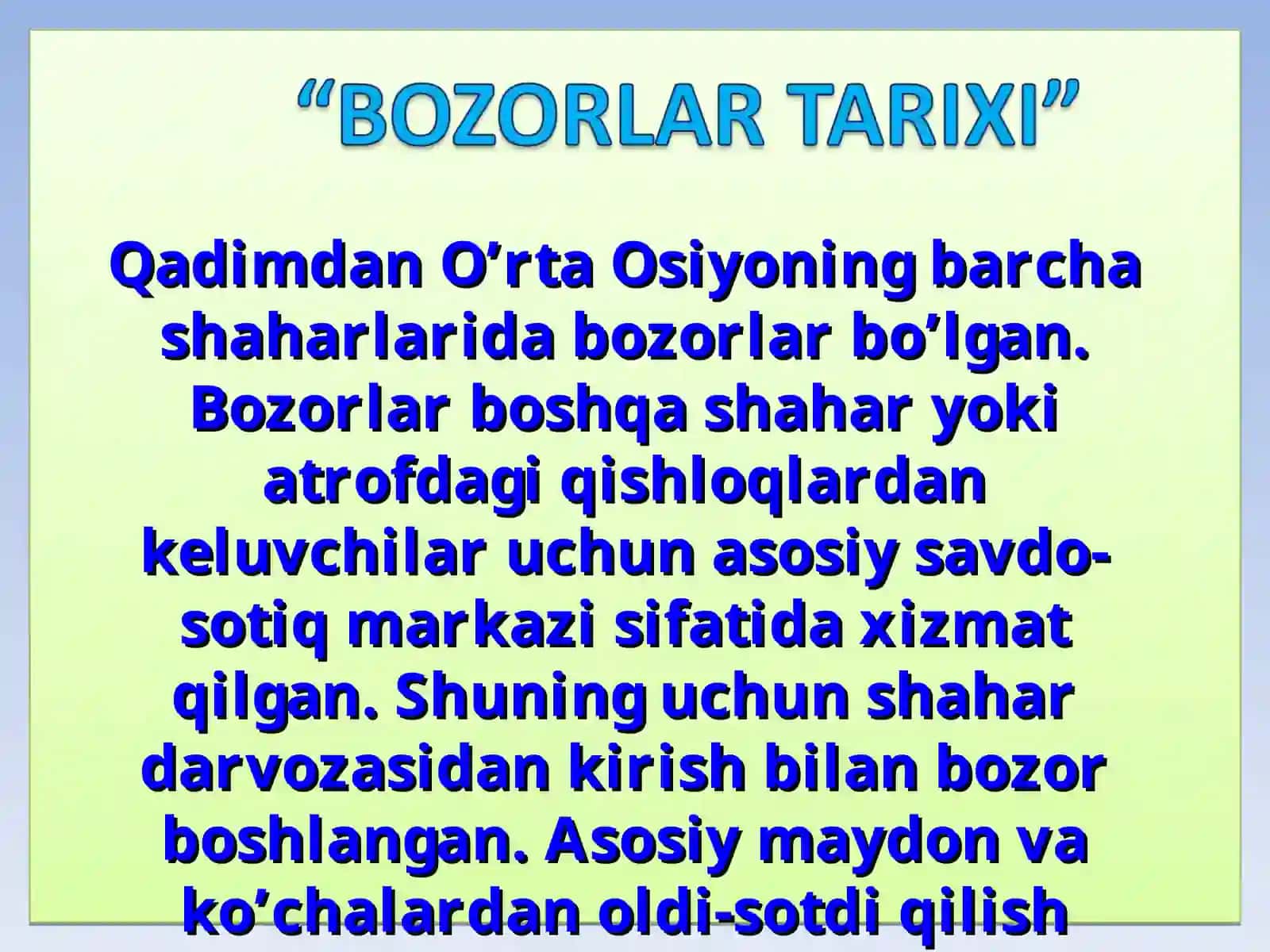 Qadimdan O’rta Osiyoning bozorlari 3