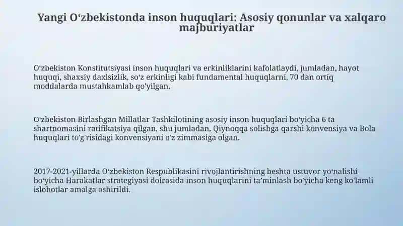 Yangi Ozbekistonda inson huquqlari erkinliklari 3
