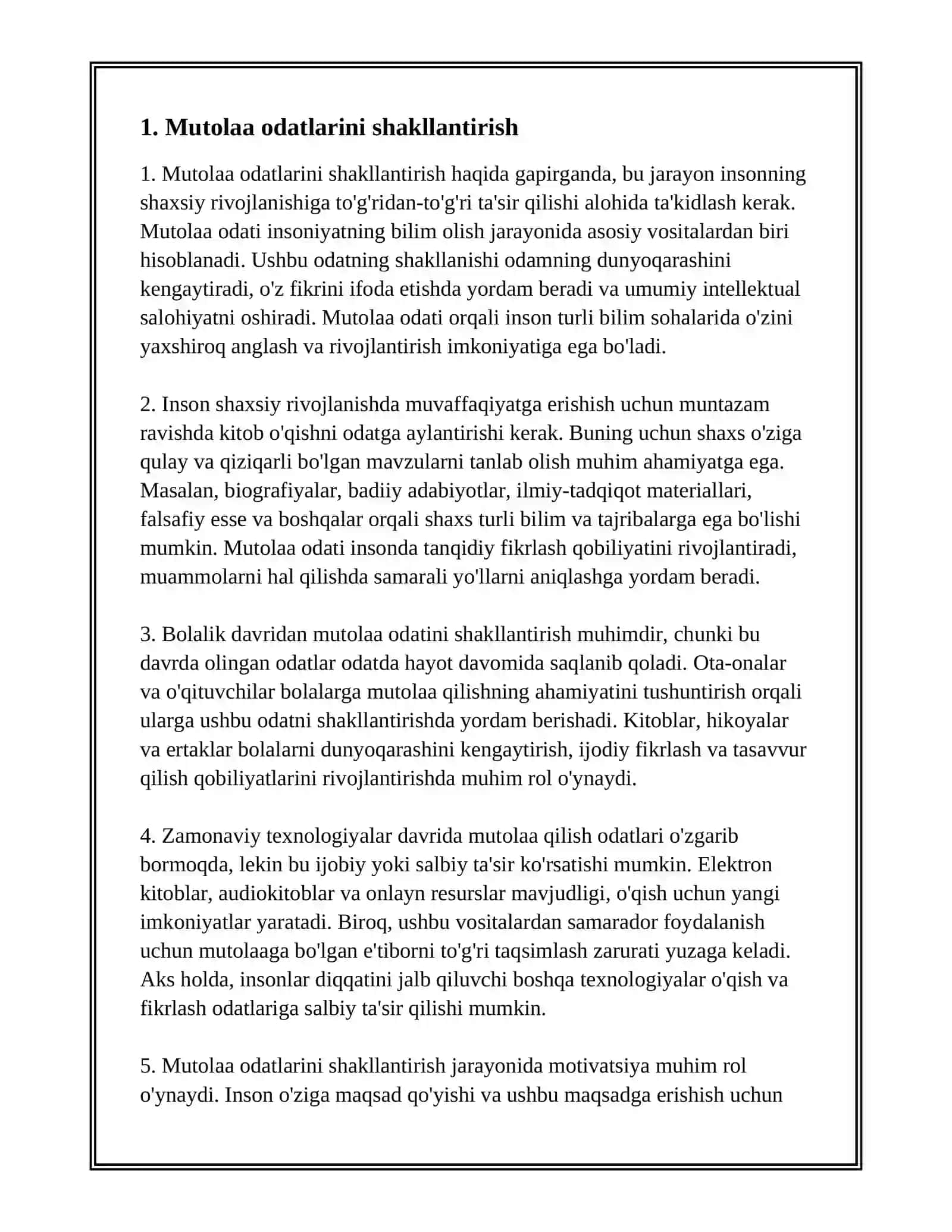 MUTOLAA VA SHAXSIY RIVOJLANISH 3