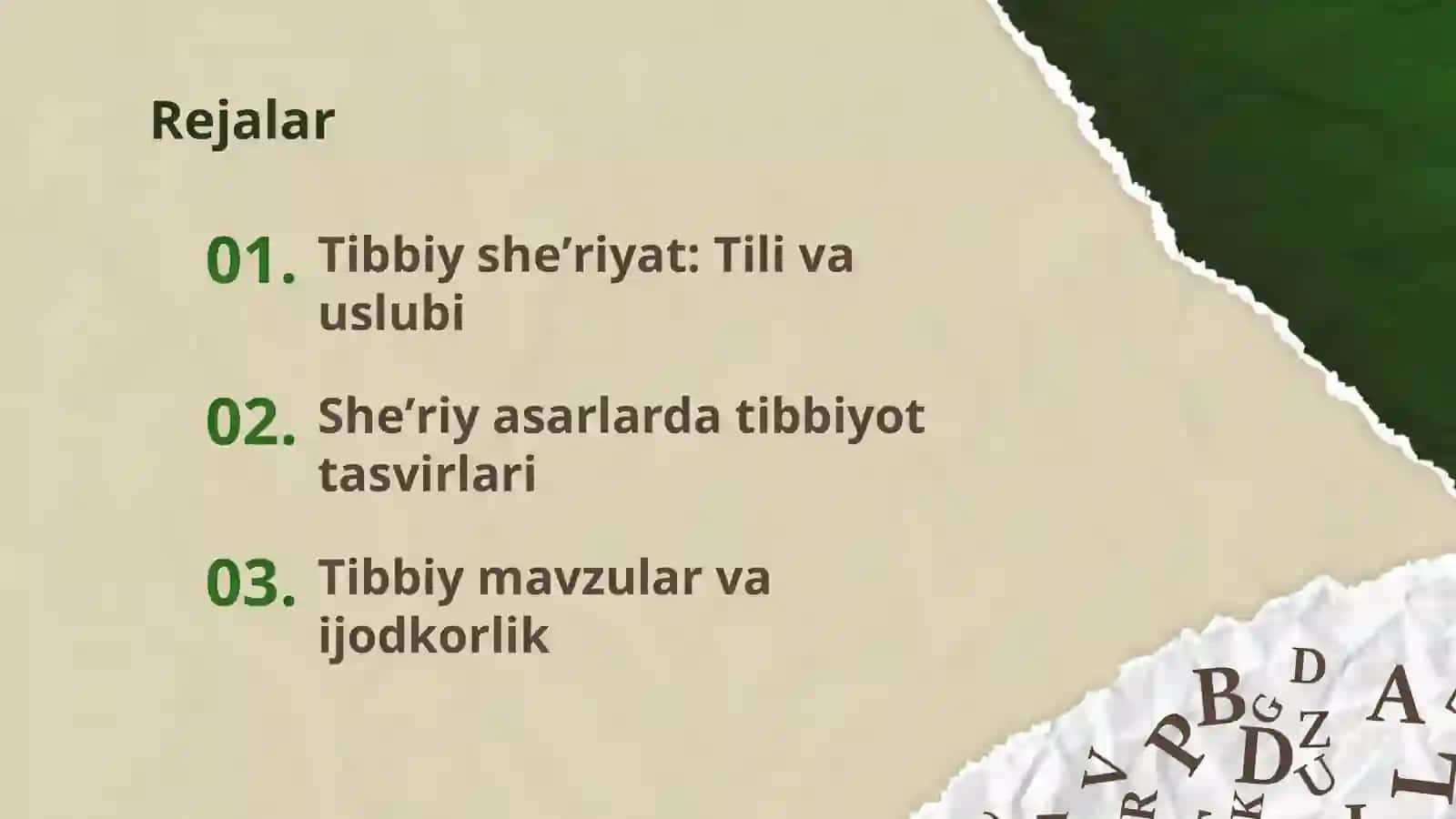 Tibbiy mavzudagi sheʼriy asarlar tili tahlili 3