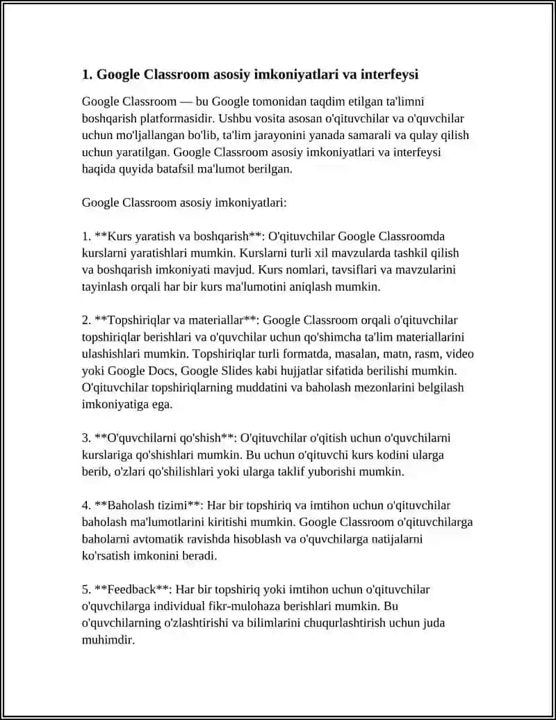 GOOGLECLASSROOM SERVISIDAN FOYDALANIB TA’LIM JARAYONINI BOSHQARISH 3