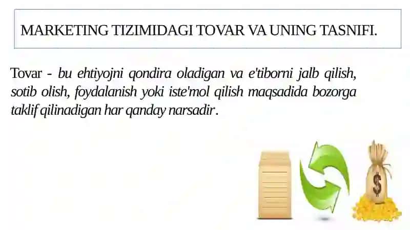 Tovar va TovarSiyosati 3