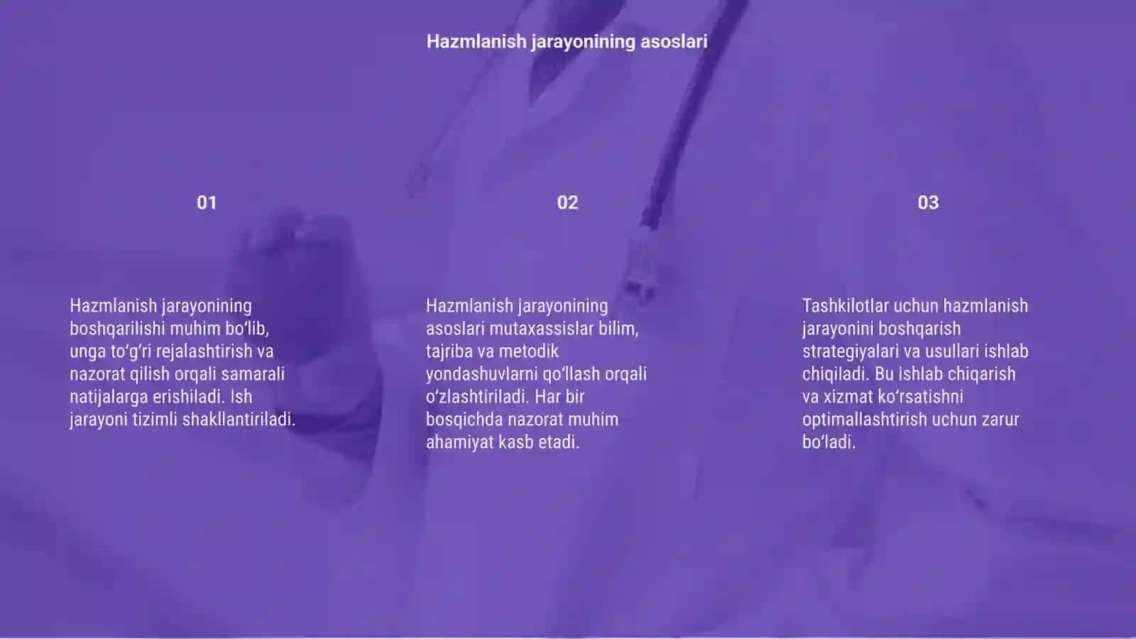 Hazmlanish jarayoning boshqariluvi 3