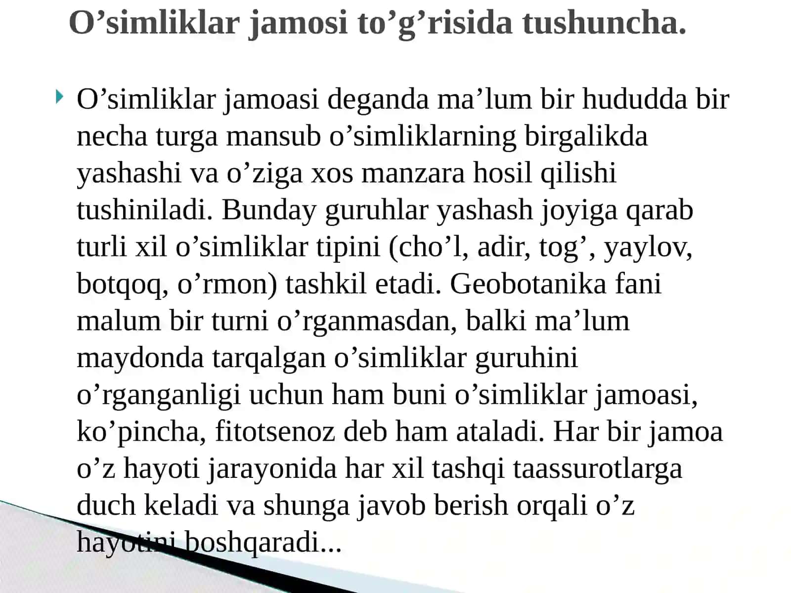 O'simlik jamoalari 3