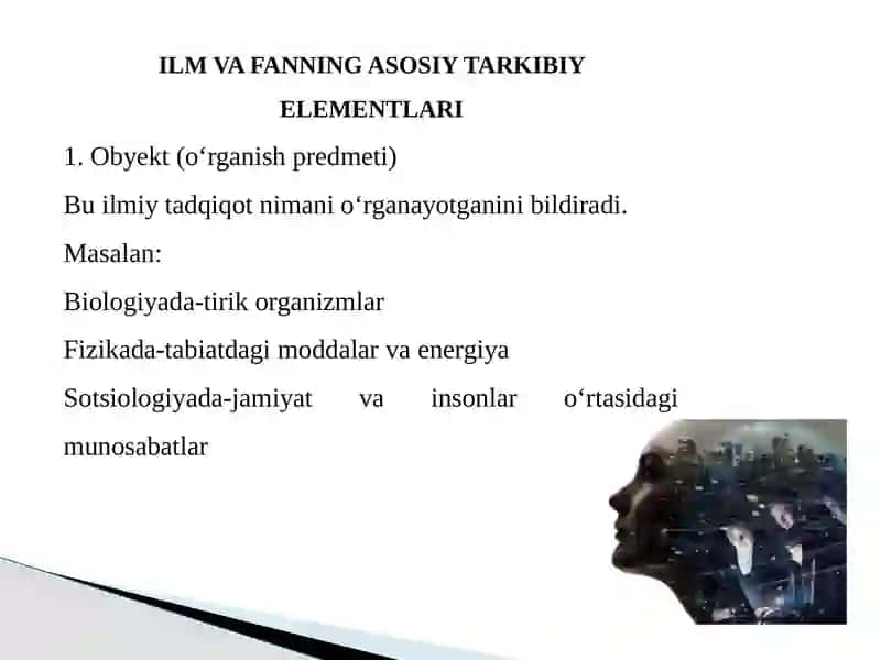 Ilm-fan tarkibiy elementlari 3