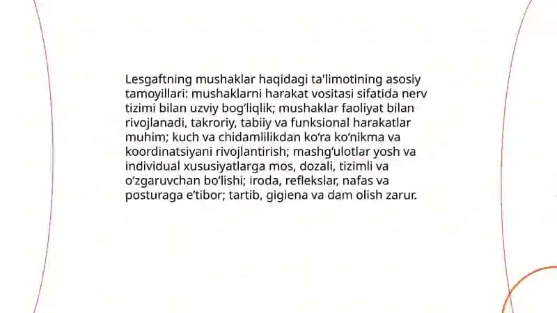 Lesgaft mushaklar to'g'risida ta'limoti 3