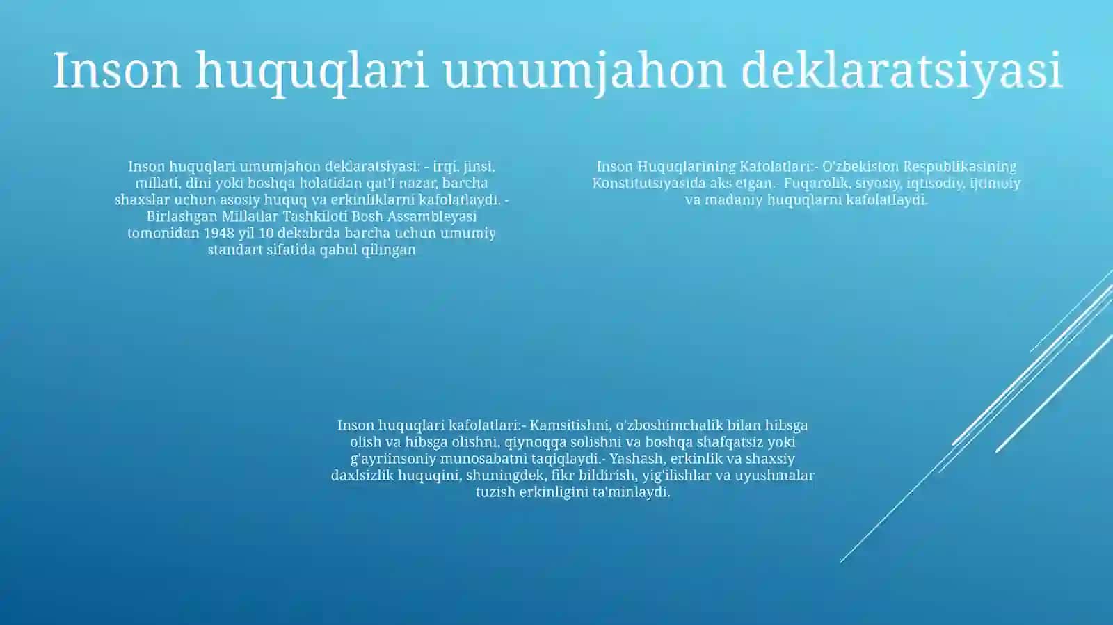 Inson Huquqlarining Kafolatlari 3